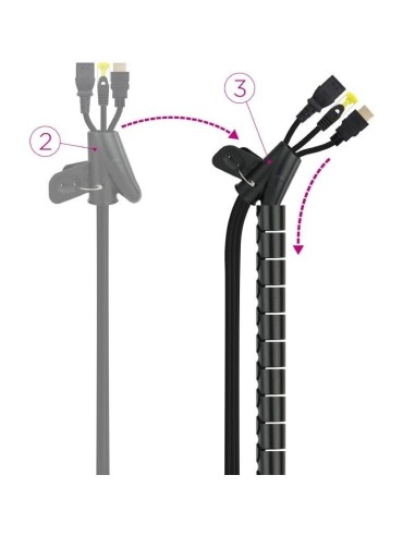 ORGANIZADOR DE CABLES FLEXIBLE 25MM 2M NEGRO...