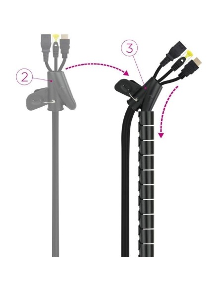 ORGANIZADOR DE CABLES FLEXIBLE 25MM 2M NEGRO PN: 10.36.0002-BK EAN: 8433281012417   