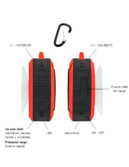 ALTAVOZ BT APPROX WATERPROOF   ROJO APPSPWPBR PN: APPSPWPBBR EAN: 8435099524519   