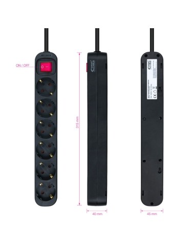 REGLETA 6 TOMAS NANO CABLE CON 1.4M PROTECCION,...