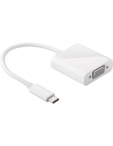 CONVERSOR TIPO C/M A VGA H     BLANCO 15CM PN: VGA H A USB C 15 EAN: 5901720135322   