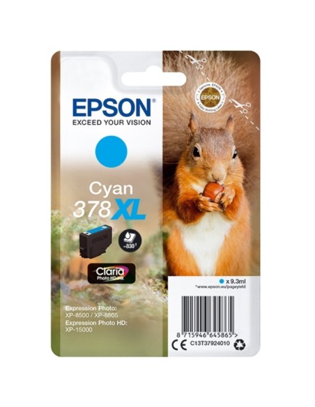 CARTUCHO EPSON 378 XL CYAN PN: C13T37924010 EAN: 8715946645865   