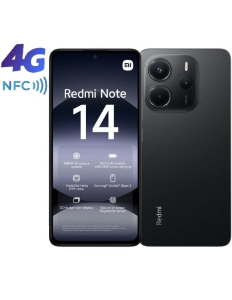SMARTPHONE 6.6" XIAOMI REDMI   NOTE 14 4G 6GB 128GB NFC NEGRO PN: REDMINOTE14-6/12 EAN: 6932554408008   