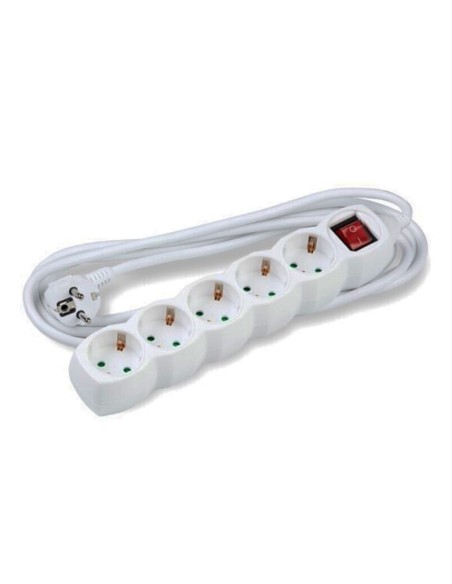 REGLETA 5 TOMAS TECKNIK BLANCA 5M CON PROTECCION INTERRUPTOR PN: MT5W5MS1.5-W EAN: 5999565654306   