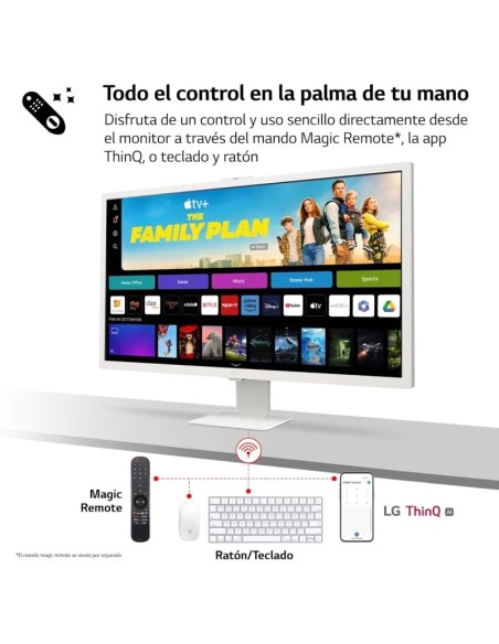 SMART MONITOR 31.5" LG 32SR50F -W SMART TV MULTIMEDIA BLANCO PN: 32SR50F-W EAN: 8806084493507   