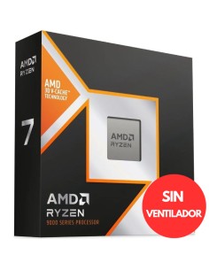 AMD S-AM5 RYZEN 7 9800X3D BOX  4.7 GHZ  SIN VENTILADOR...