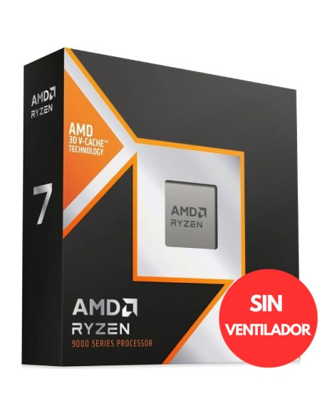 AMD S-AM5 RYZEN 7 9800X3D BOX  4.7 GHZ  SIN VENTILADOR PN: 100-100001084WOF EAN: 730143315289    