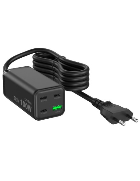ESTACION DE CARGA COOLBOX 100W X3 USB C X1 USB A NEGRO PN: COO-CUP-100C3AB EAN: 8436624423772   