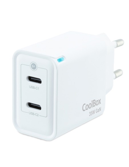 CARGADOR  5V ENCHUFE 2X USB C  BLANCO PN: COO-CUP-35CC EAN: 8437012429956   