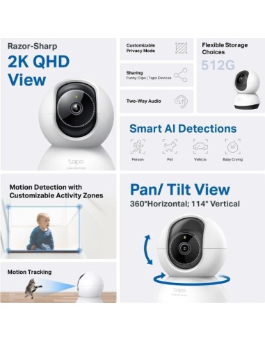 CAMARA SEGURI. WIFI TAPO TC72  TP-LINK 2K 360...