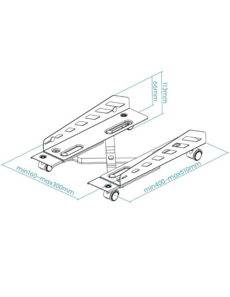 SOPORTE PARA CPU DE SUELO CON  RUEDAS UMCS0024-B NEGRO PN: UMCS0024-B EAN: 8433281012769   