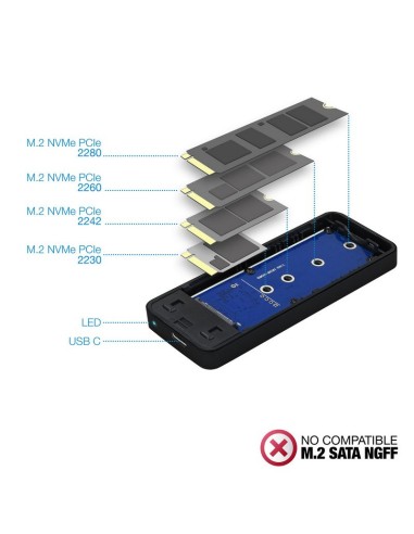 CAJA M.2 NVME USB 3.1 TOOQ     TQE-2280B NEGRO...